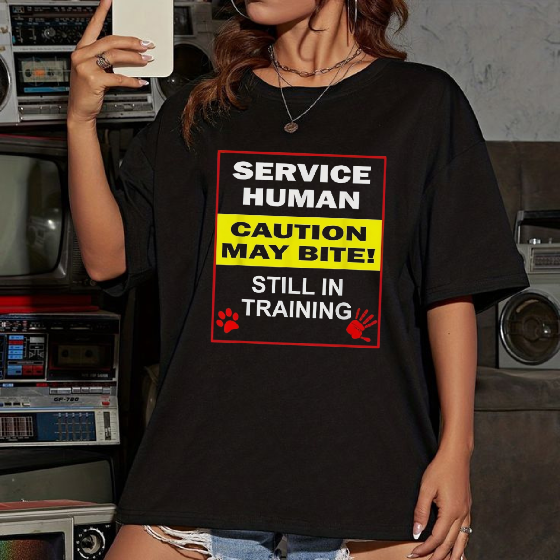 "Emotional Support Human, Do Not Pet" T-Shirt – Funny Service Dog Love Graphic Tee