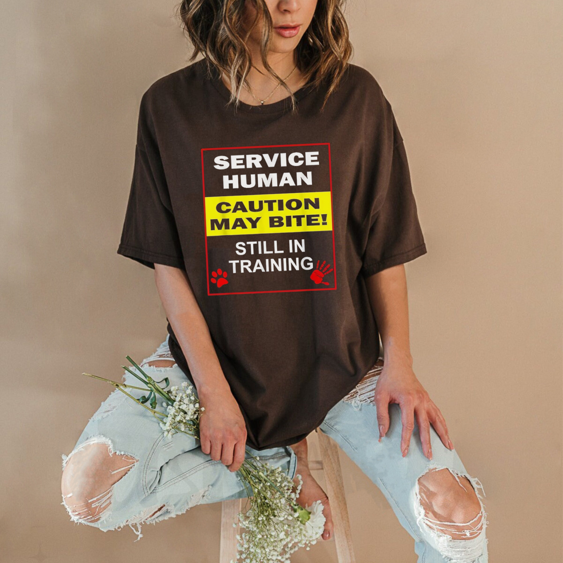 "Emotional Support Human, Do Not Pet" T-Shirt – Funny Service Dog Love Graphic Tee