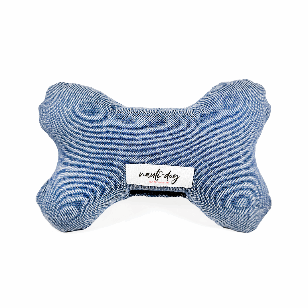 Denim Woven Stuffed Squeaker Wubby Dog Toy