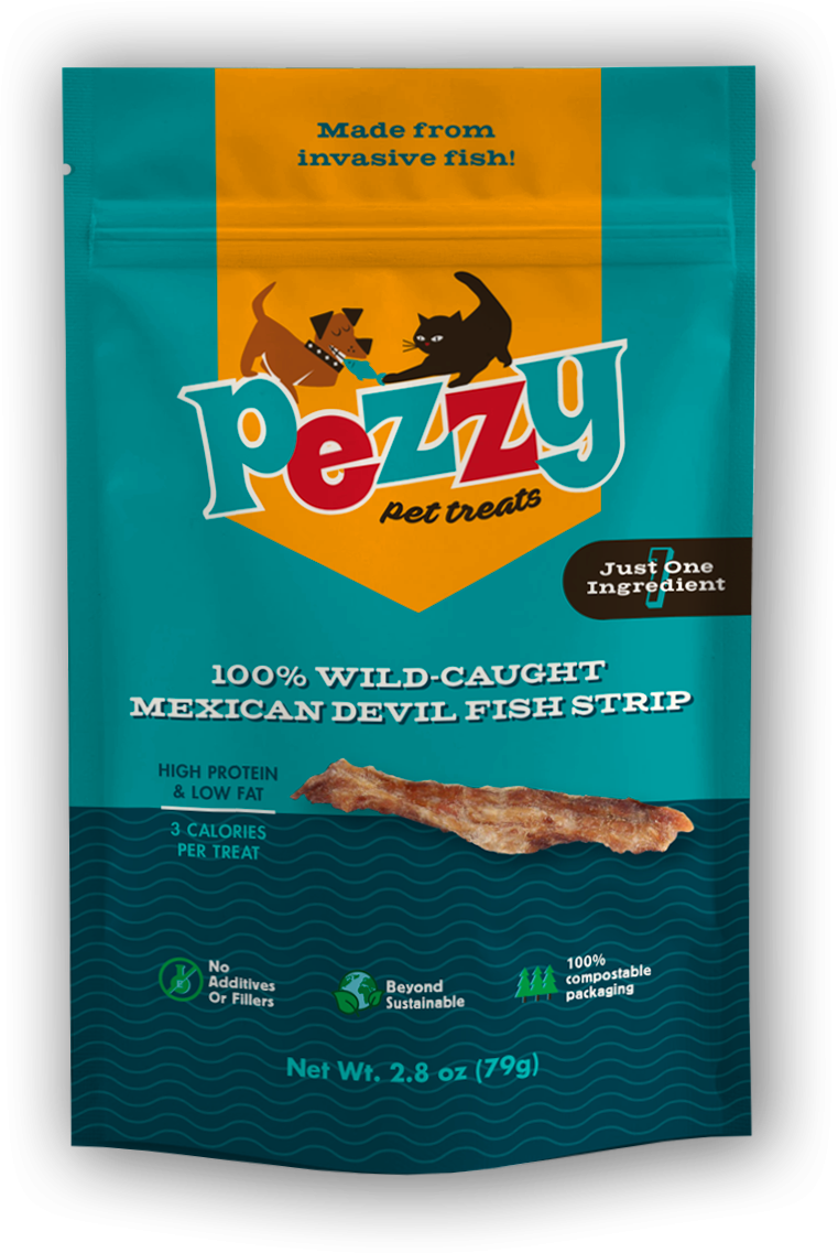 Pezzy Pets Devil Fish Strips Treats Bag, Single Ingredient