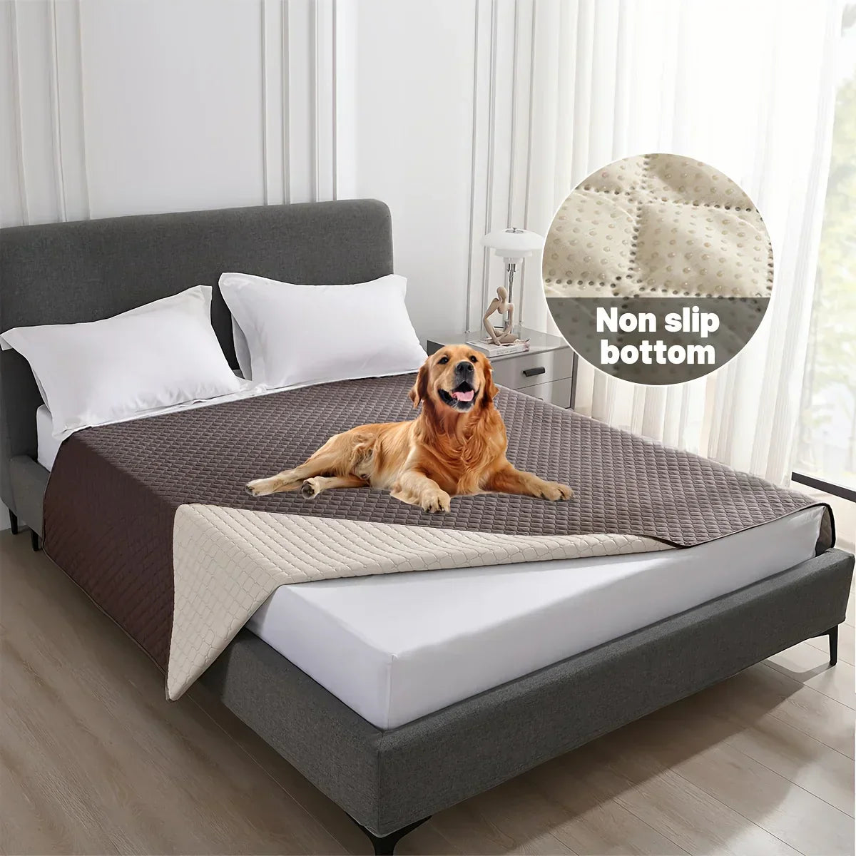 DecorBites™ Dog Bed Cover: Waterproof & Non-Slip Pet Blanket for Furniture & Car