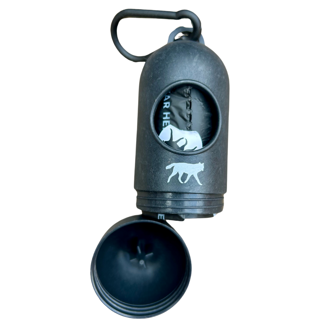 compostable plant-based dog poop bags + bamboo dispenser