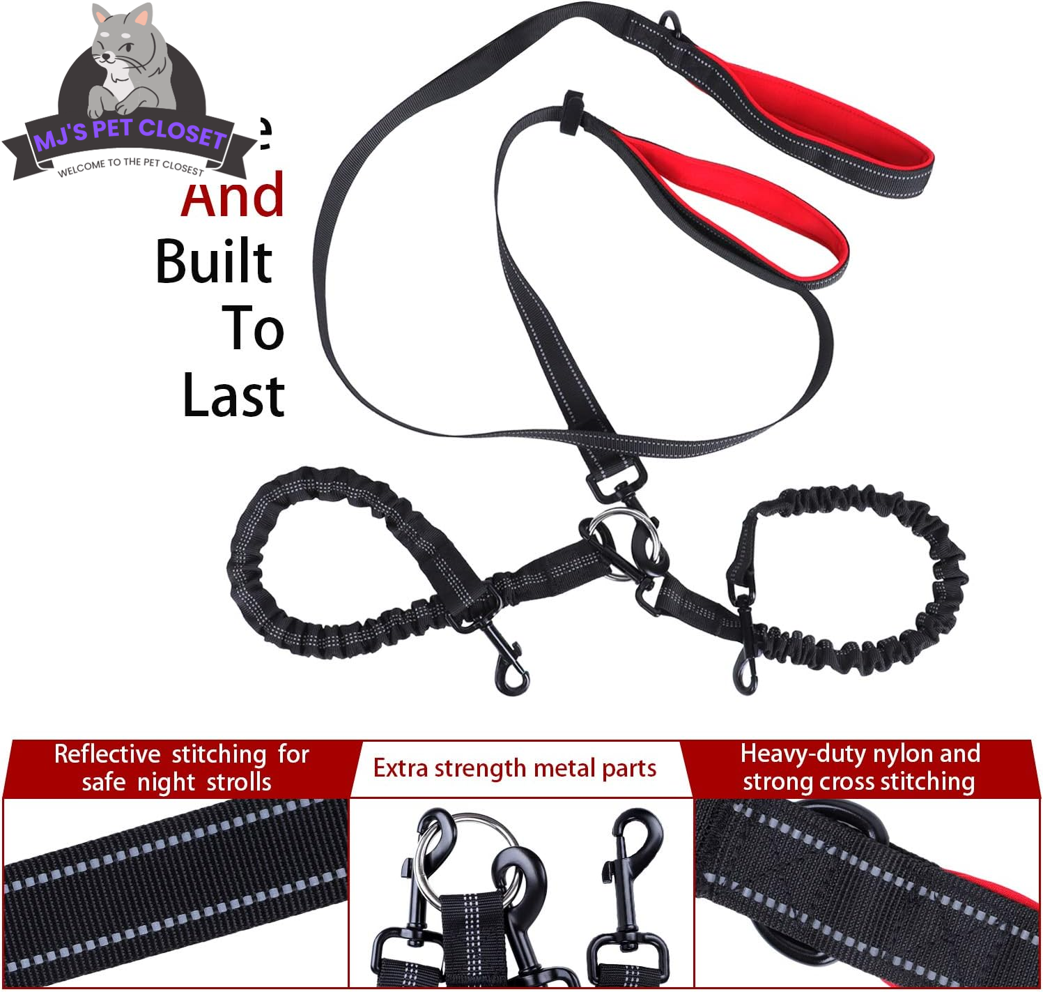 360° Swivel Double Dog Leash